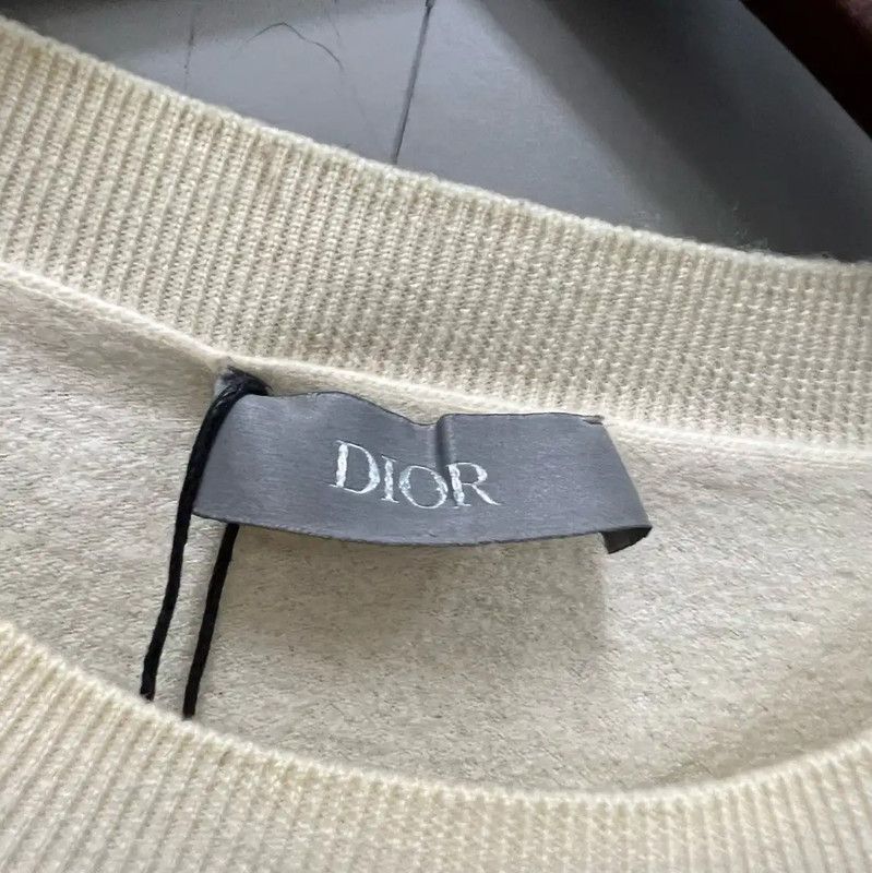 Dior Dior White Cotton Long Sleeve Pullover Sweater 0089 Size M / US 6-8 / IT 42-44 - 2 Thumbnail