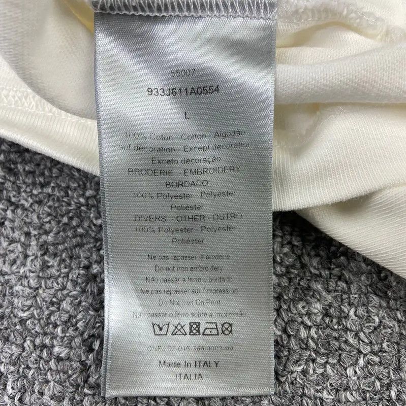 Dior Dior White Cotton Women's T-Shirt with Floral Design 0089 Size L / US 10 / IT 46 - 5 Thumbnail