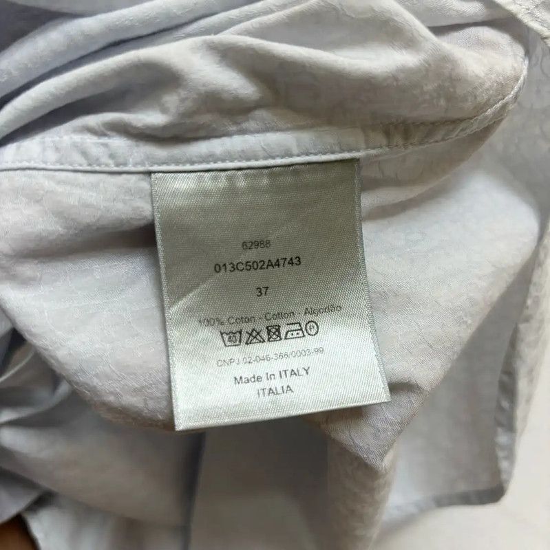 Dior Dior Light Blue Cotton Logo Shirt 0089 Size S / US 4 / IT 40 - 4 Thumbnail
