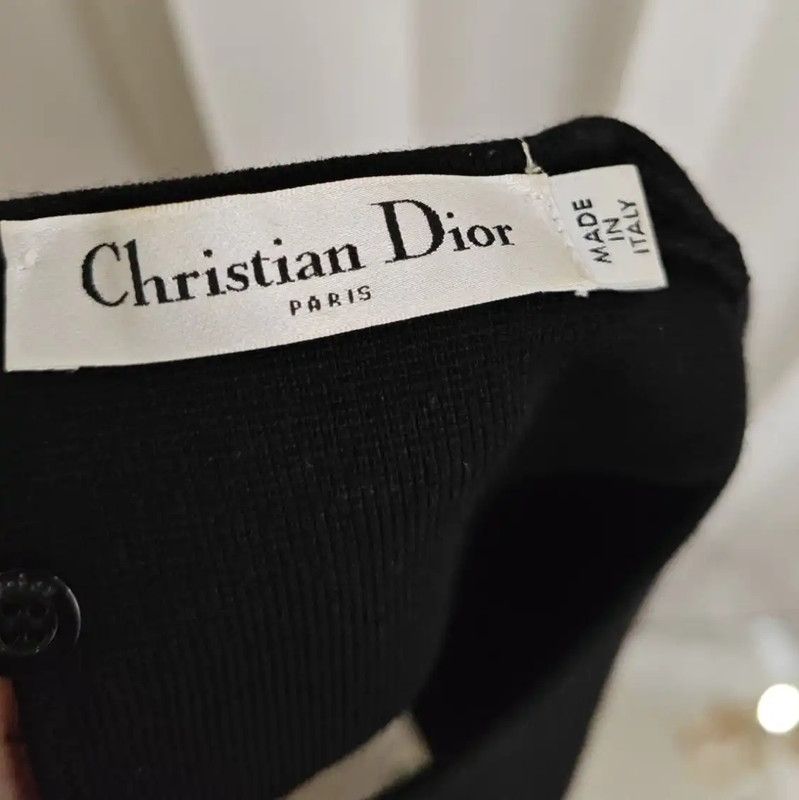 Dior Dior Women's Black Wool Short Sleeve Top 0089 Size S / US 4 / IT 40 - 6 Thumbnail