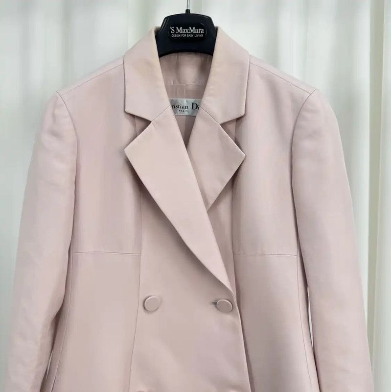 Dior Dior Pink Cotton Blend Long Coat for Women 0089 Size XS / US 0-2 / IT 36-38 - 3 Thumbnail