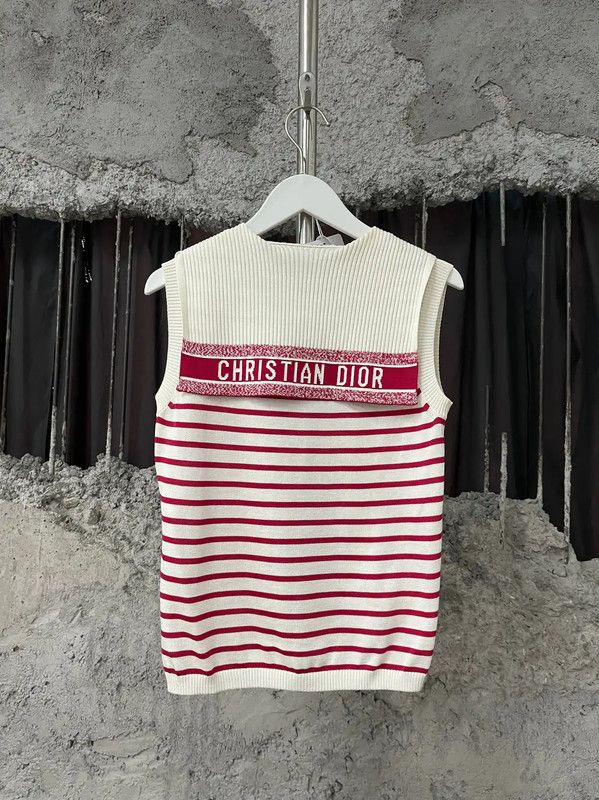 Dior Dior Striped Summer Sleeveless Top for Women 0089 Size ONE SIZE - 2 Thumbnail