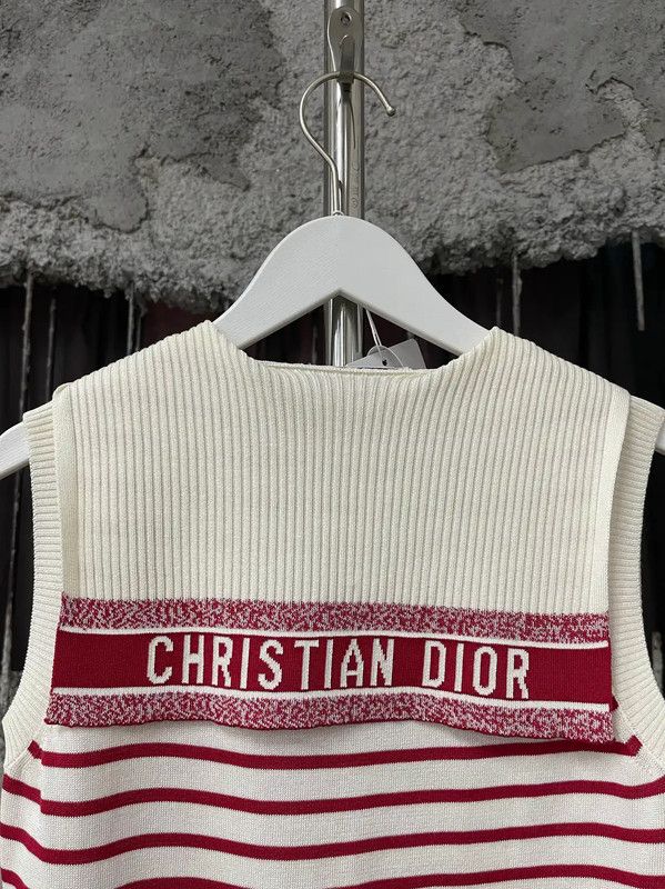 Dior Dior Striped Summer Sleeveless Top for Women 0089 Size ONE SIZE - 3 Thumbnail