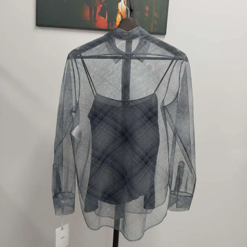 Dior Dior Women's Sheer Long Sleeve Shirt 0089 Size XS / US 0-2 / IT 36-38 - 2 Thumbnail