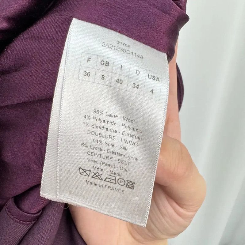 Dior Dior Wine Red Wool Blend Ladies Jacket 0089 Size S / US 4 / IT 40 - 6 Thumbnail