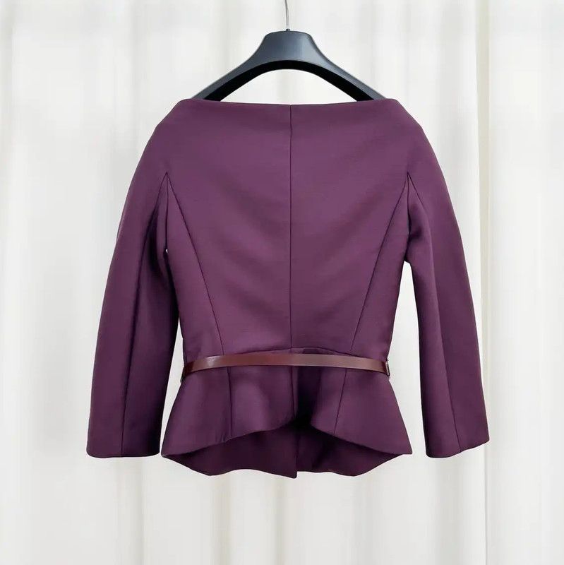 Dior Dior Wine Red Wool Blend Ladies Jacket 0089 Size S / US 4 / IT 40 - 2 Thumbnail