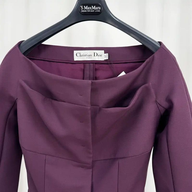 Dior Dior Wine Red Wool Blend Ladies Jacket 0089 Size S / US 4 / IT 40 - 3 Thumbnail
