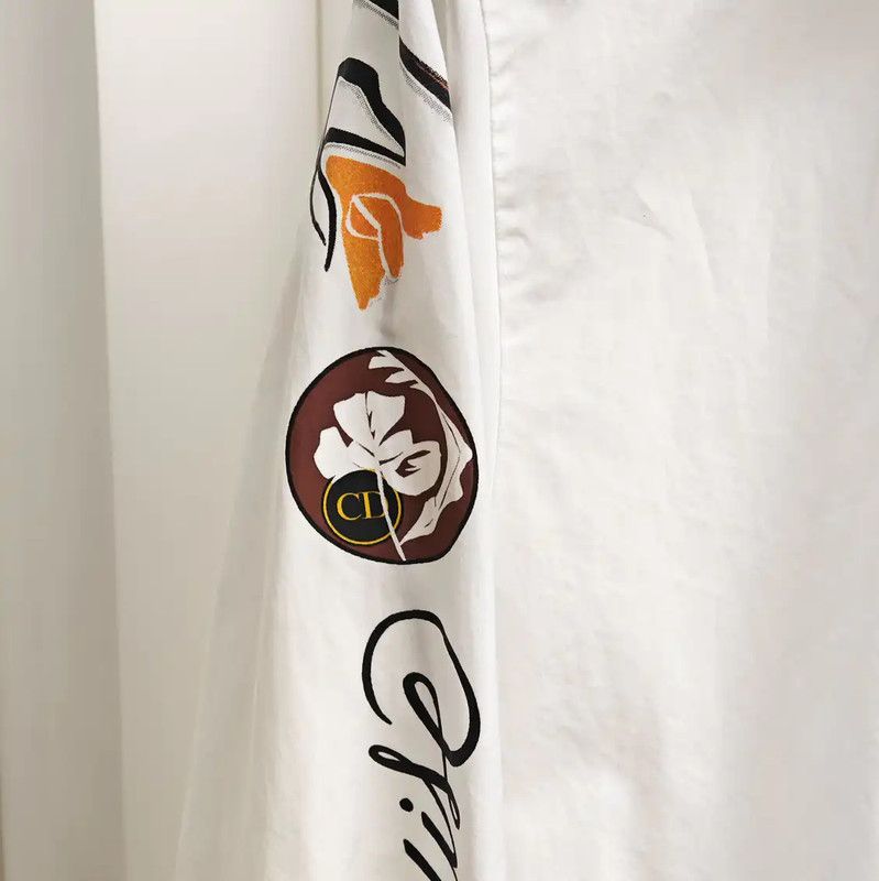 Dior Dior Long Sleeve Cotton Dress in Beige 0089 Size M / US 6-8 / IT 42-44 - 3 Thumbnail