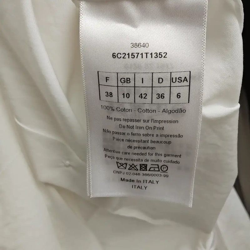 Dior Dior Long Sleeve Cotton Dress in Beige 0089 Size M / US 6-8 / IT 42-44 - 6 Thumbnail