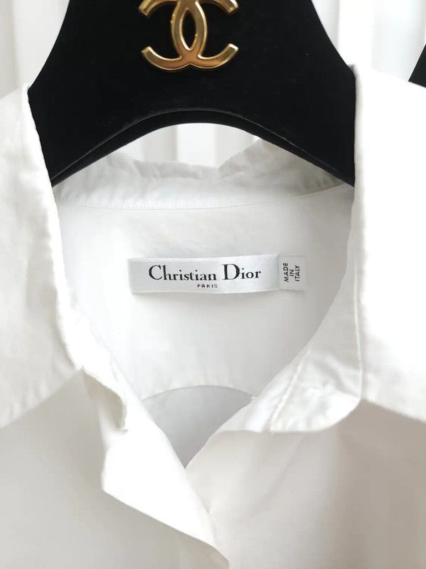 Dior Dior White Cotton Long Sleeve Dress 0089 Size S / US 4 / IT 40 - 7 Thumbnail