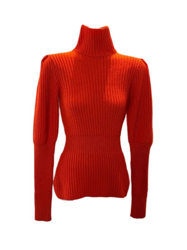 Dior Dior Orange Wool Long Sleeve Sweater for Women 0089 Size S / US 4 / IT 40 - 2 Thumbnail