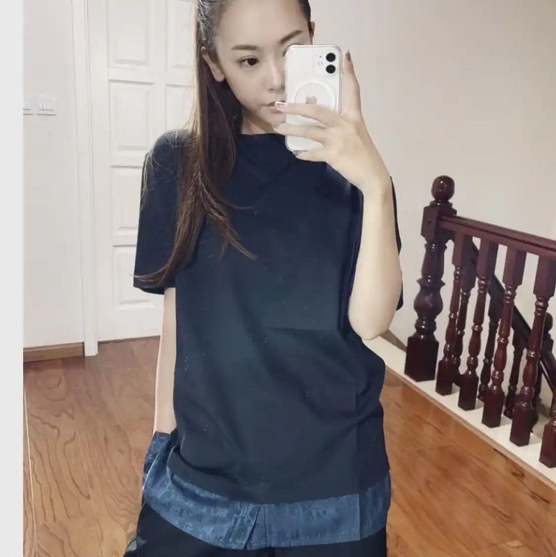 Dior Dior Dark Blue Cotton Women's T-Shirt 0089 Size XS / US 0-2 / IT 36-38 - 8 Thumbnail