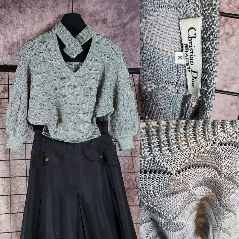Dior Dior Summer Gray Cotton Blend Top 0089 Size M / US 6-8 / IT 42-44 - 2 Thumbnail