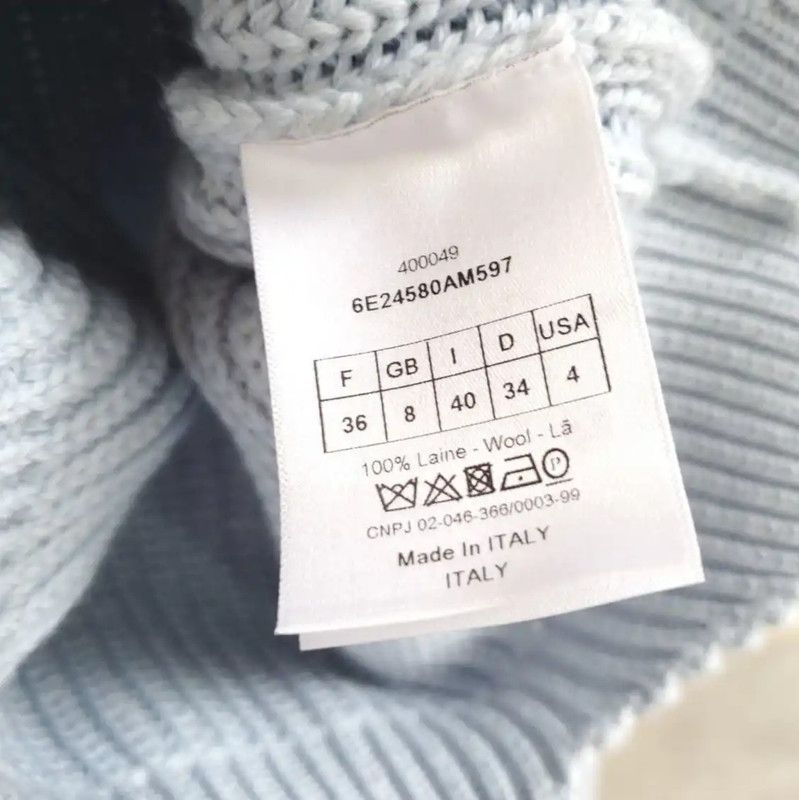 Dior Dior Light Blue Wool Cropped Sweater for Women 0089 Size S / US 4 / IT 40 - 7 Thumbnail