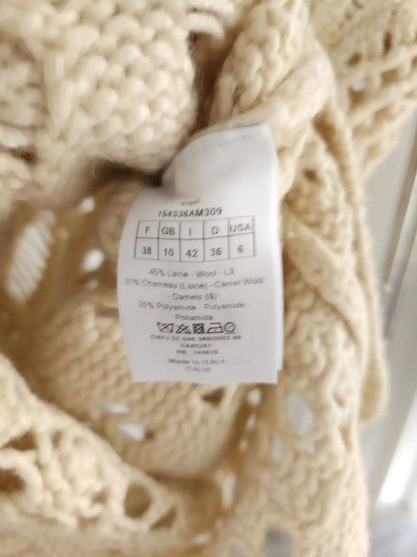 Dior Dior Cream Lace Short Sleeve Pullover Sweater 0089 Size XS / US 0-2 / IT 36-38 - 7 Thumbnail
