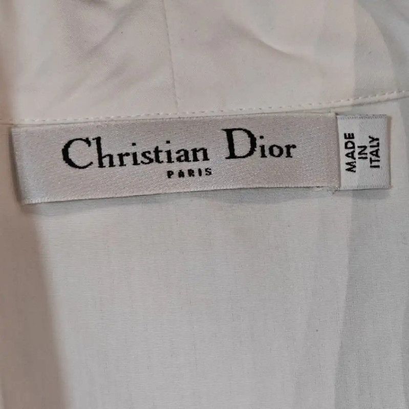 Dior Dior Long Sleeve White Cotton Blouse 0089 Size L / US 10 / IT 46 - 7 Thumbnail