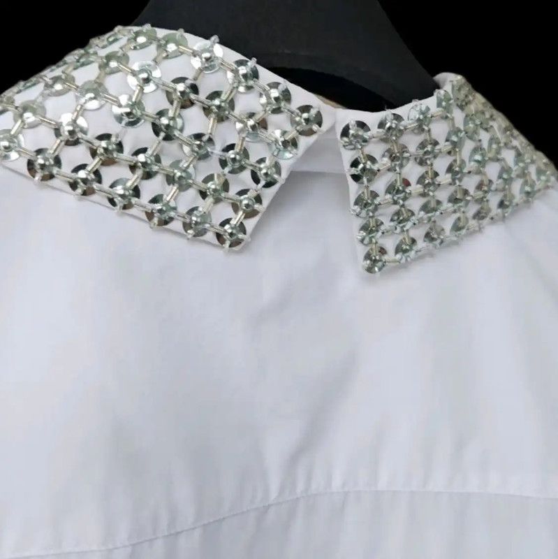 Dior Dior Long Sleeve White Cotton Blouse 0089 Size L / US 10 / IT 46 - 4 Thumbnail