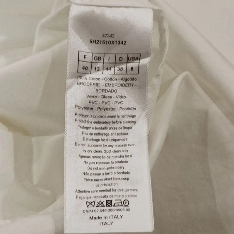 Dior Dior Long Sleeve White Cotton Blouse 0089 Size L / US 10 / IT 46 - 6 Thumbnail