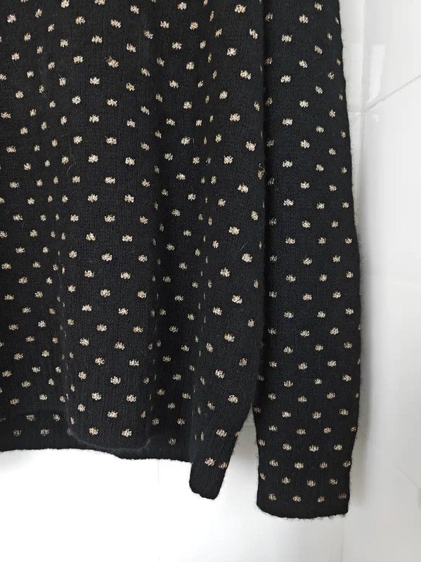 Dior Dior Black Wool Polka Dot Long Sleeve Sweater 0089 Size ONE SIZE - 6 Thumbnail