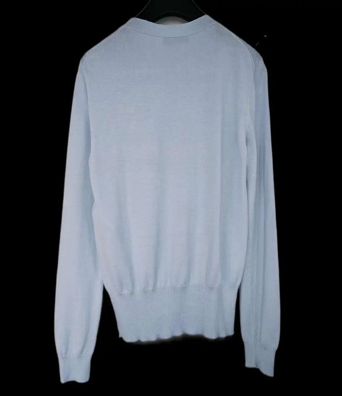 Dior Dior Women's Long Sleeve Wool Sweater in Blue-Grey 0089 Size M / US 6-8 / IT 42-44 - 2 Thumbnail