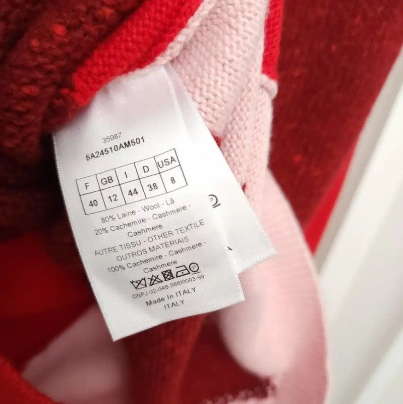 Dior Dior Colorblock Wool Long Sleeve Sweater 0089 Size S / US 4 / IT 40 - 4 Thumbnail