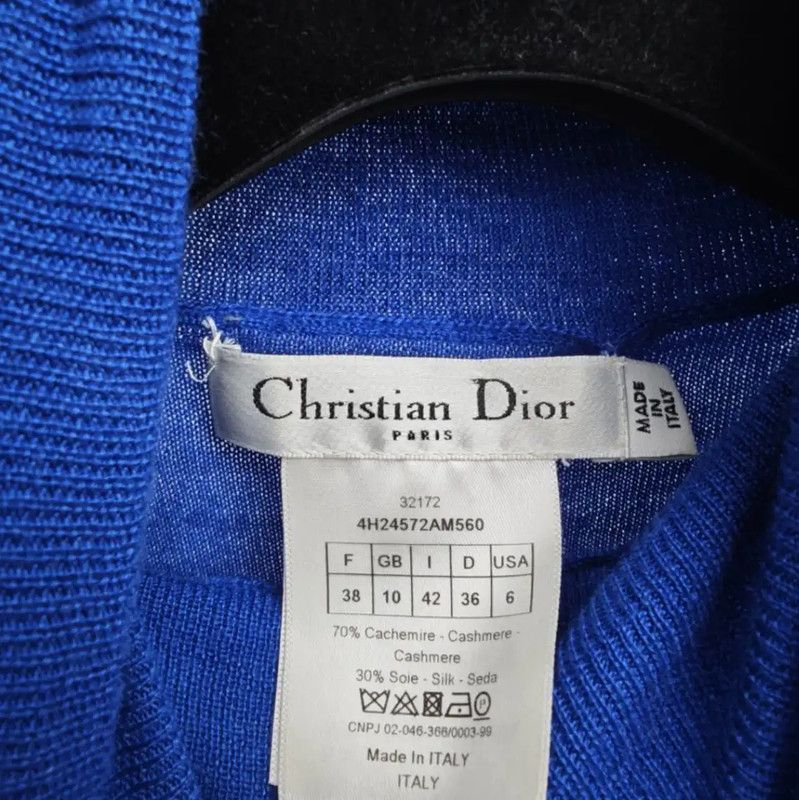 Dior Dior Women’s Blue Cashmere Blend Long Sleeve Sweater 0089 Size S / US 4 / IT 40 - 5 Thumbnail