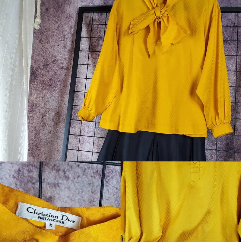 Dior Dior Yellow Long Sleeve Cotton Check Shirt 0089 Size M / US 6-8 / IT 42-44 - 2 Thumbnail