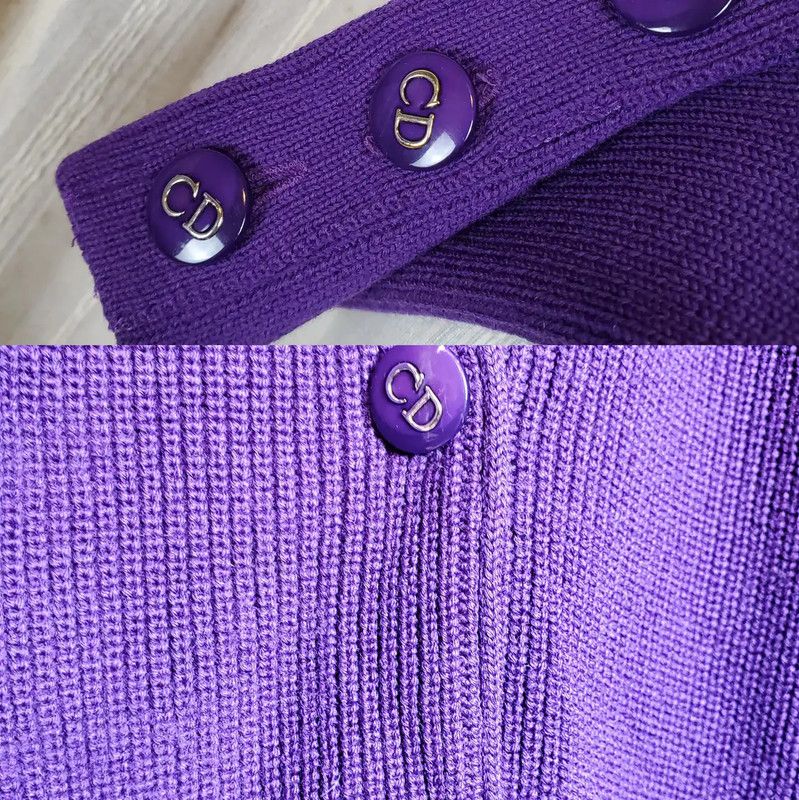 Dior Dior Purple Long Sleeve Cardigan for Women 0089 Size L / US 10 / IT 46 - 8 Thumbnail