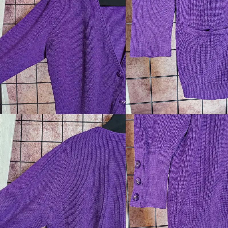 Dior Dior Purple Long Sleeve Cardigan for Women 0089 Size L / US 10 / IT 46 - 6 Thumbnail