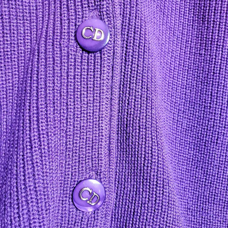 Dior Dior Purple Long Sleeve Cardigan for Women 0089 Size L / US 10 / IT 46 - 10 Thumbnail