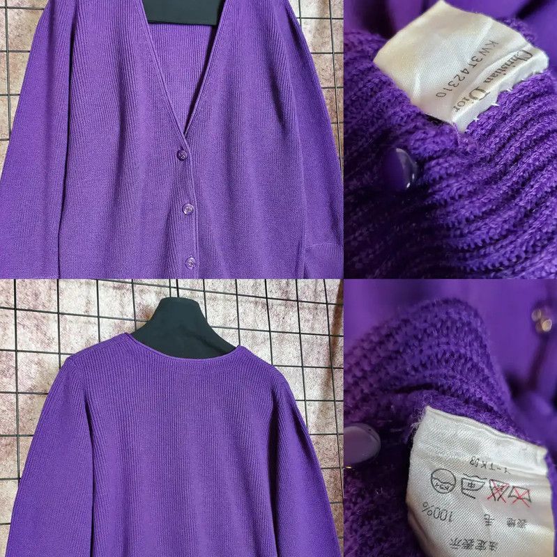 Dior Dior Purple Long Sleeve Cardigan for Women 0089 Size L / US 10 / IT 46 - 4 Thumbnail