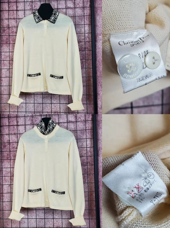 Dior Dior Beige Wool Long Sleeve Sweater 0089 Size L / US 10 / IT 46 - 2 Thumbnail