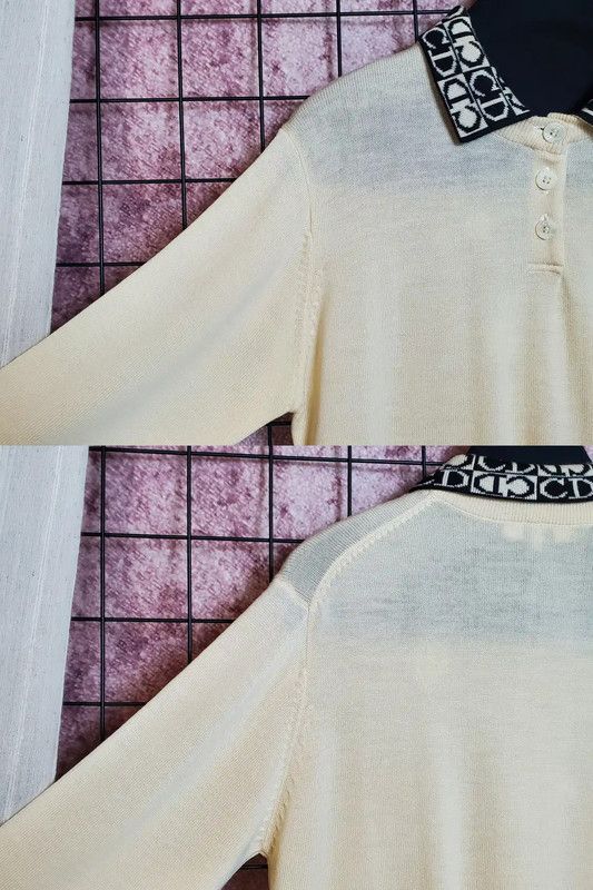 Dior Dior Beige Wool Long Sleeve Sweater 0089 Size L / US 10 / IT 46 - 7 Thumbnail