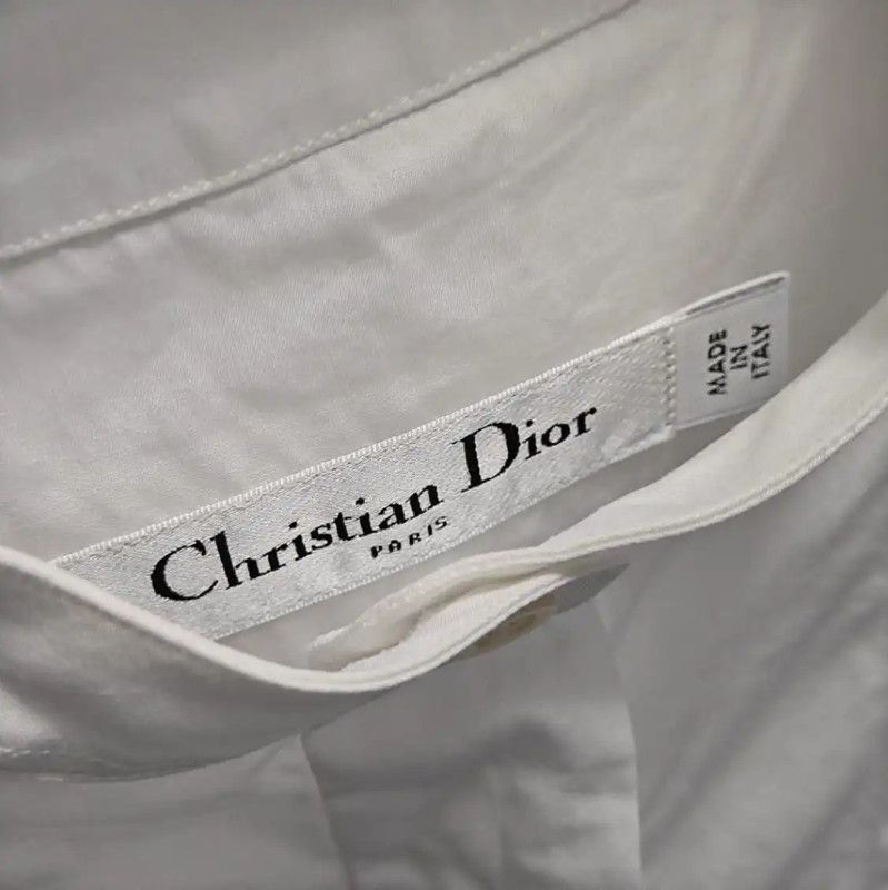 Dior Dior Long Sleeve White Cotton Dress 0089 Size L / US 10 / IT 46 - 4 Thumbnail