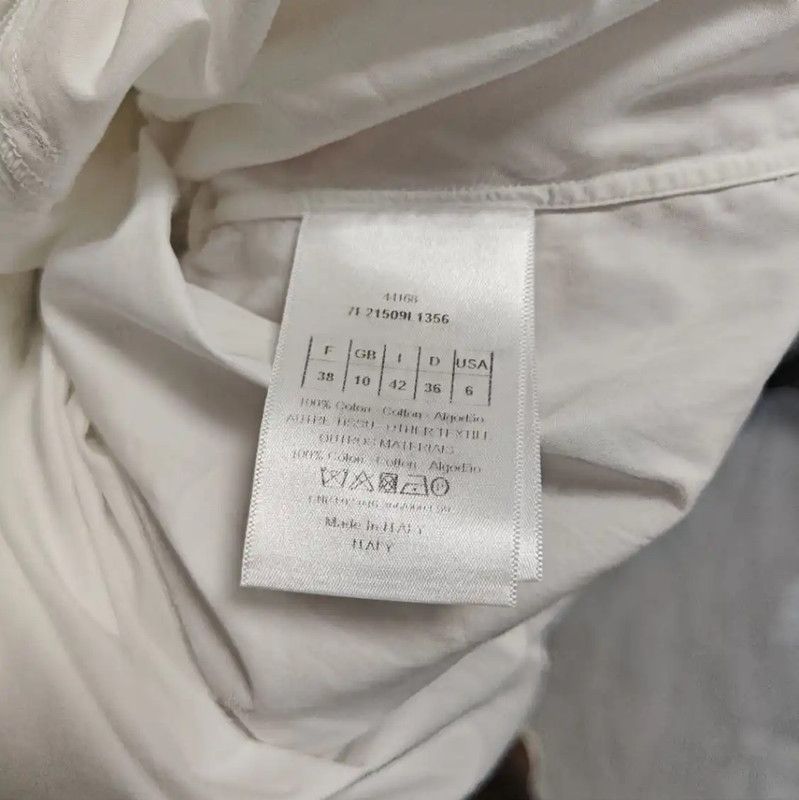 Dior Dior Long Sleeve White Cotton Dress 0089 Size L / US 10 / IT 46 - 5 Thumbnail