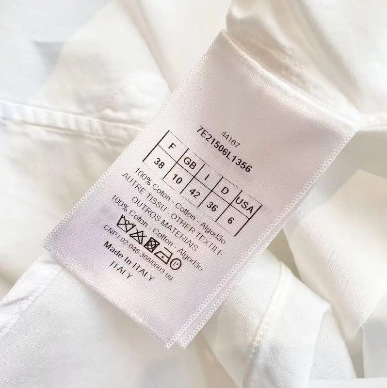 Dior Dior White Cotton Women's Shirt 0089 Size ONE SIZE - 5 Thumbnail