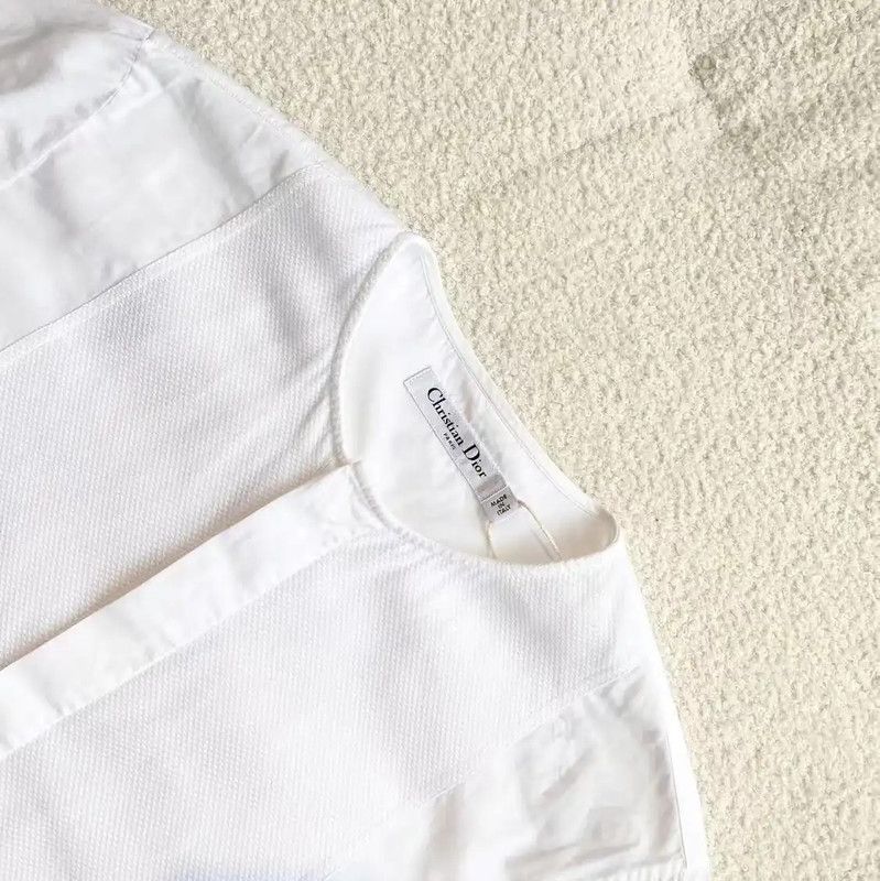 Dior Dior White Cotton Women's Shirt 0089 Size ONE SIZE - 3 Thumbnail