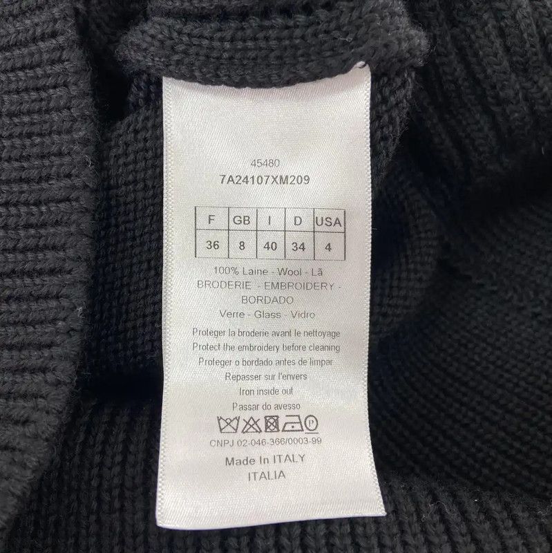 Dior Dior Black Wool Short Sleeve Sweater 0089 Size S / US 4 / IT 40 - 6 Thumbnail