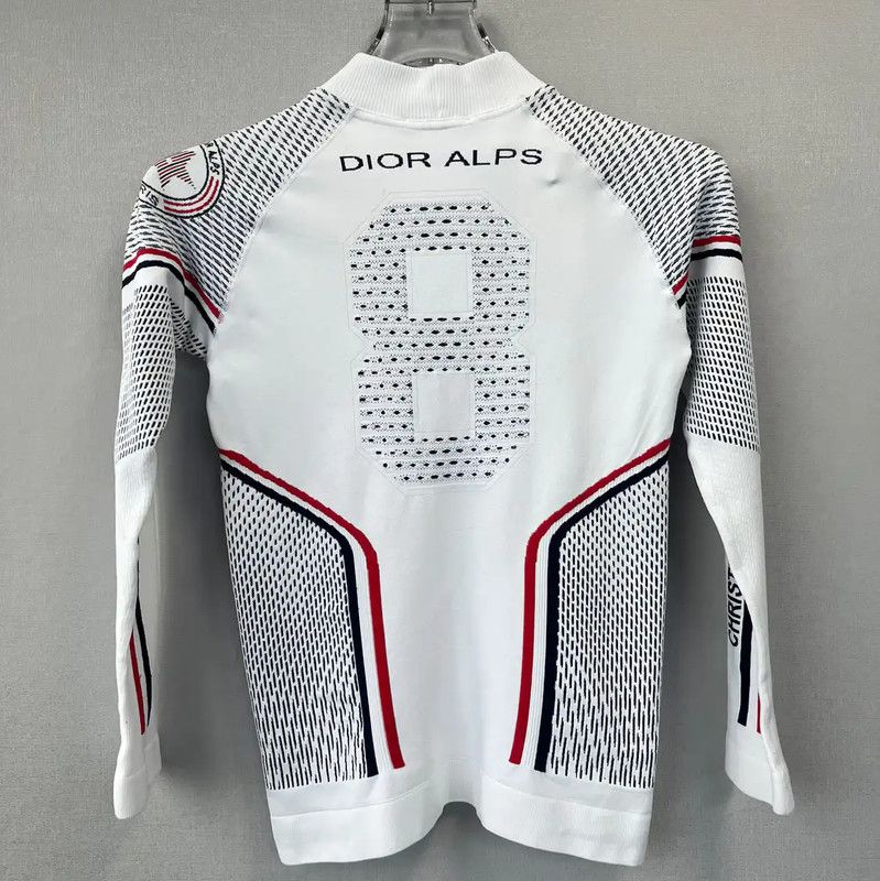 Dior Dior Women's Long Sleeve White Sweatshirt 0089 Size L / US 10 / IT 46 - 2 Thumbnail