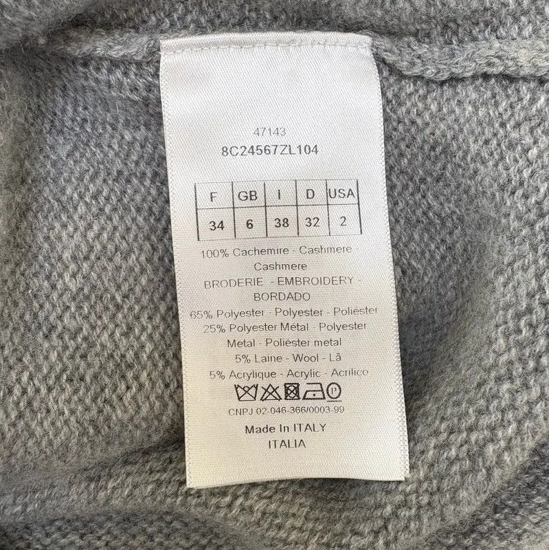 Dior Dior Gray Cashmere Long Sleeve Sweater 0089 Size S / US 4 / IT 40 - 8 Thumbnail