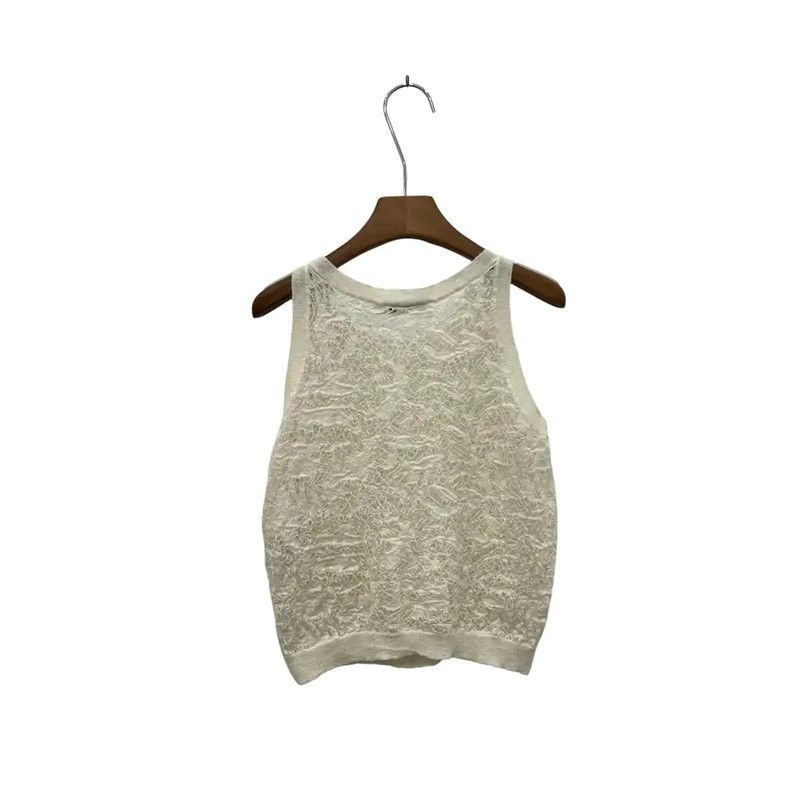 Dior Dior Off-White Sheer Wool Women's T-Shirt 0089 Size ONE SIZE - 3 Thumbnail