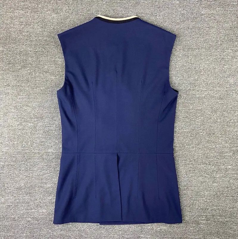 Dior Dior Women's Navy Wool Sleeveless Shirt 0089 Size L / US 10 / IT 46 - 2 Thumbnail