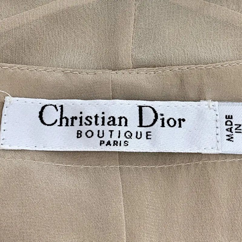 Dior Dior Beige Silk Long Sleeve Dress 0089 Size XS / US 0-2 / IT 36-38 - 5 Thumbnail