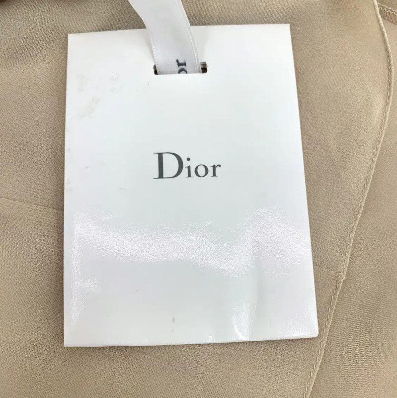 Dior Dior Beige Silk Long Sleeve Dress 0089 Size XS / US 0-2 / IT 36-38 - 7 Thumbnail