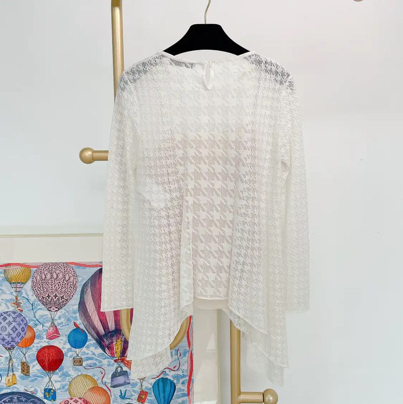 Dior Dior White Long Sleeve Top for Women 0089 Size S / US 4 / IT 40 - 2 Thumbnail