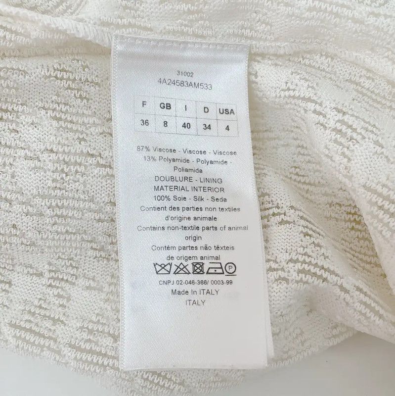 Dior Dior White Long Sleeve Top for Women 0089 Size S / US 4 / IT 40 - 8 Thumbnail