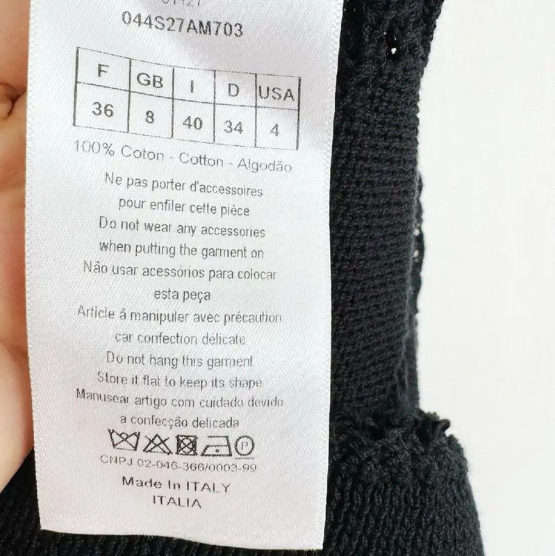Dior Dior Black Cotton Long Sleeve Pullover Sweater 0089 Size S / US 4 / IT 40 - 3 Thumbnail