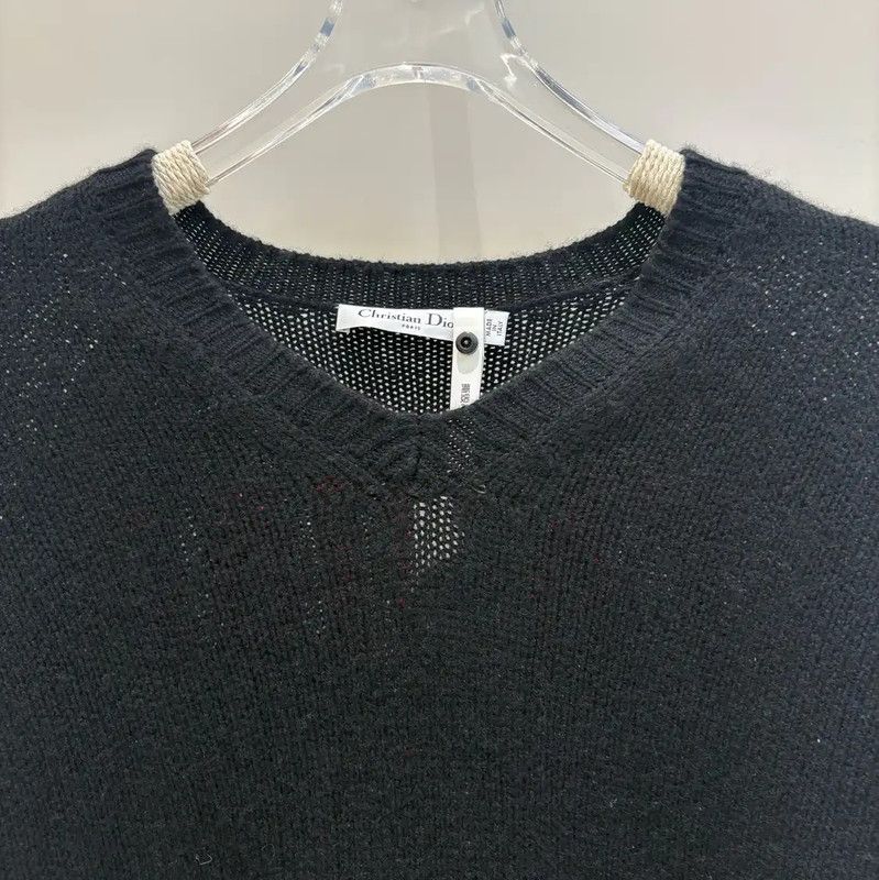Dior Dior Black Cashmere Long Sleeve Pullover Sweater 0089 Size S / US 4 / IT 40 - 3 Thumbnail
