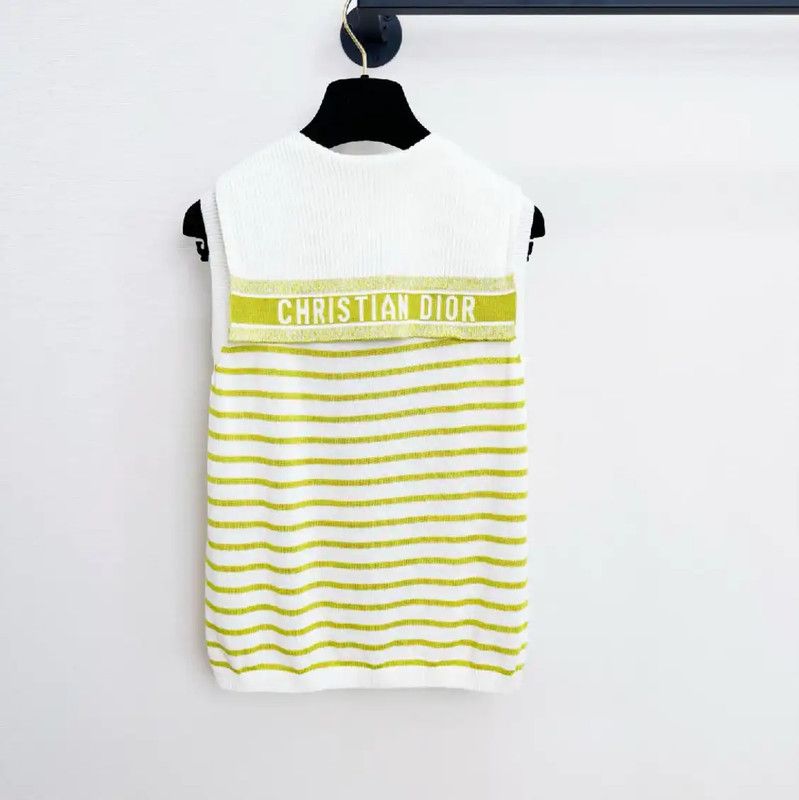 Dior Dior Summer Striped Sleeveless Top for Women 0089 Size S / US 4 / IT 40 - 2 Thumbnail
