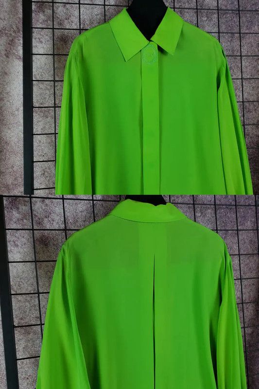 Dior Dior Silk Embroidered Green Long Sleeve Blouse 0089 Size M / US 6-8 / IT 42-44 - 4 Thumbnail